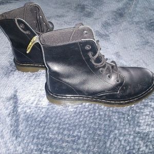 Black leather unisex doc martens